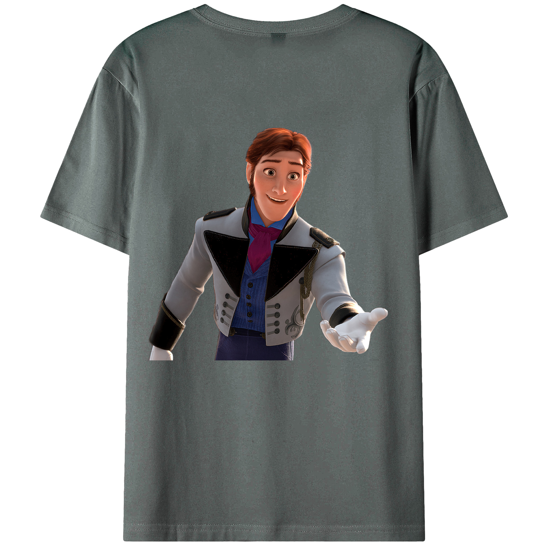 （画像用） アナと雪の女王 アンナ エルサ Frozen Anna Elsa 綿100％ メンズ半袖Tシャツ（バックプリント） 通気性